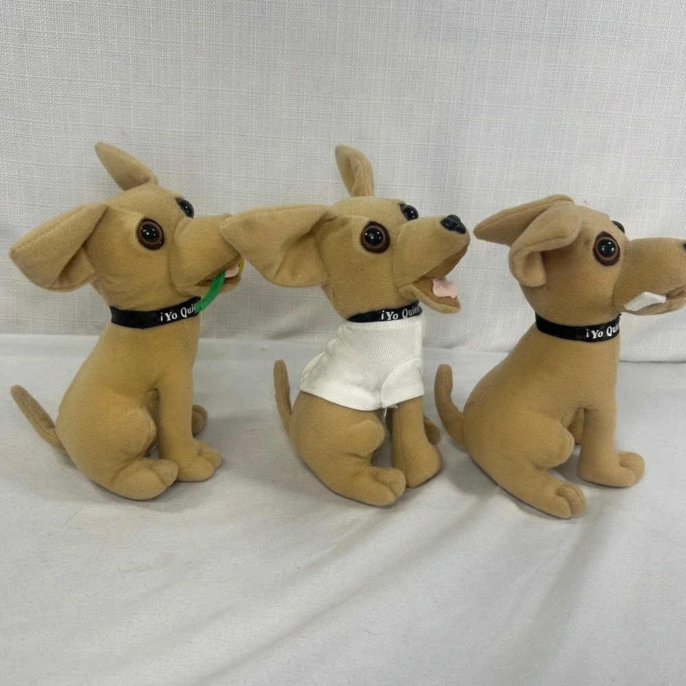 Vintage Taco Bell Chihuahua Plush Set of 3 Yo Quiero Taco Bell 90s Collectibles